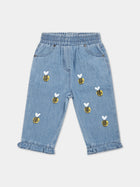 Jeans blu per neonata con api,Stella Mccartney Kids,TU6150 Z1791 601MC
